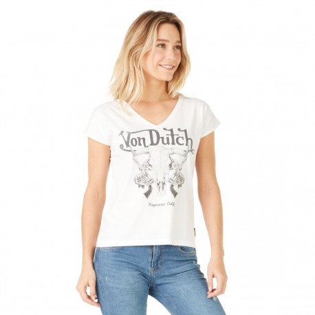 T-shirt femme Von Dutch Miami Blanc