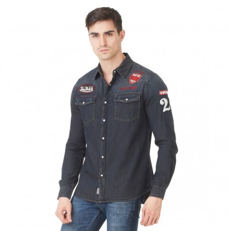 Chemise Homme Von Dutch Lincoln Denim Bleu