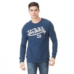Sweat Homme Von Dutch Cut Logo Bleu