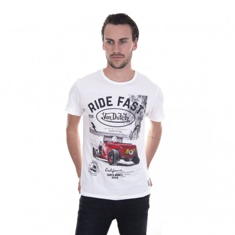 T-shirt Homme Von Dutch MC Beach Blanc