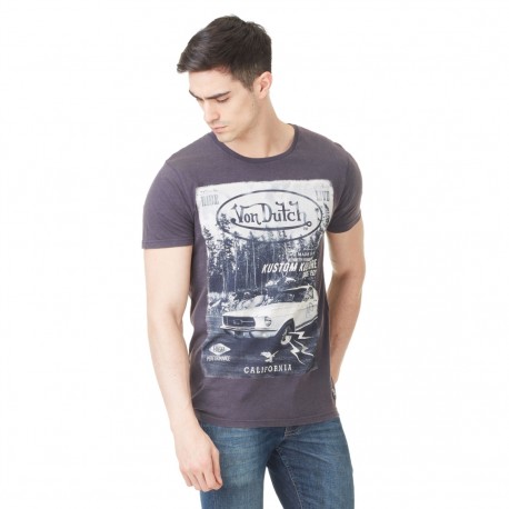 T-shirt Homme Von Dutch Mc Mustang Imprimé Gris fonce