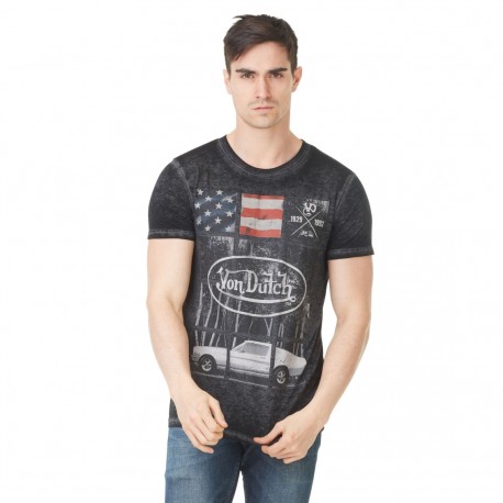 T-shirt Homme Von Dutch USA Imprime Noir