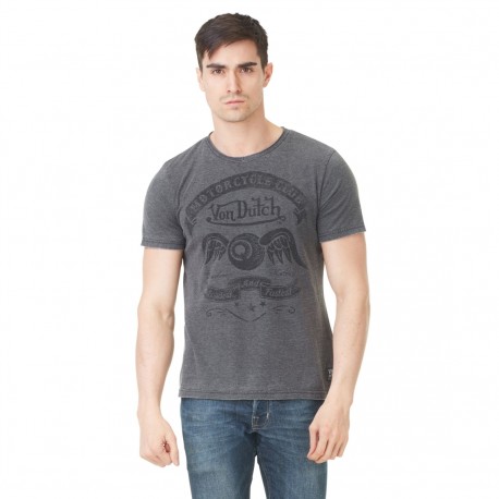 T-shirt Col V Homme Von Dutch Club Imprimé Gris