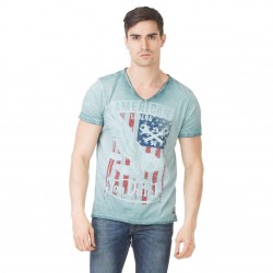 T-shirt Col V Homme Von Dutch Legend Imprimé Bleu