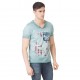T-shirt Col V Homme Von Dutch Legend Imprimé Bleu