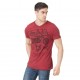 T-shirt Col V Homme Von Dutch Lew Imprimé Rouge