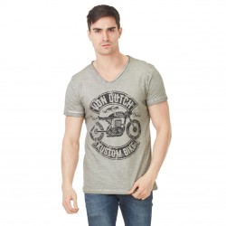 T-shirt Col V Homme Von Dutch Orsen Imprimé Kaki