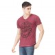 T-shirt Col V Homme Von Dutch Orsen Imprimé Rouge