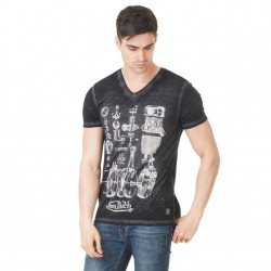 T-shirt Col V Homme Von Dutch Tim Imprimé Noir