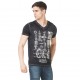 T-shirt Col V Homme Von Dutch Tim Imprimé Noir