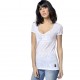 T-shirt Col V Femme Von Dutch Tigresse Imprimé Blanc