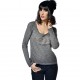 T-shirt Col V Femme Von Dutch Flavy Logo Noir