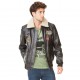 Veste en cuir homme Von Dutch Pilot Noir