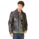 Veste en cuir homme Von Dutch India Noir