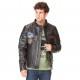 Veste en cuir homme Von Dutch Biker Noir