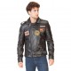 Veste en cuir homme Von Dutch Kansas Noir