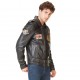 Veste en cuir homme Von Dutch Kansas Noir