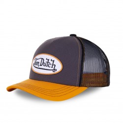 Casquette homme baseball Von Dutch Col Gris et Orange