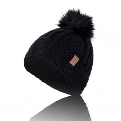 Bonnet femme Von Dutch avec pompom Noir