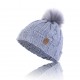 Bonnet femme Von Dutch avec pompom Gris