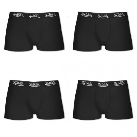 Lot de 4 boxers coton homme VONDUTCH Noir Logo Blanc