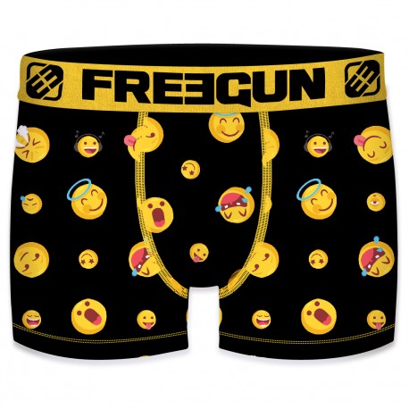 Boxer garçon Emotik Kak Noir et Jaune