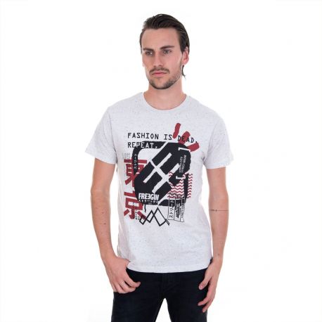 Tee Shirt Homme Freegun Fashion is dead Gris