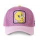 Casquette Capslab trucker Looney Tunes Tweety rose pailleté