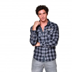 Chemise manches longues à carreaux homme Wall