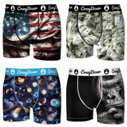 lot de 4 boxers Garçon En Microfibre,crazy Boxer