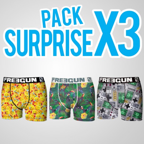 Lot de 3 boxers garçon Pack surprise Freegun