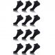 Lot de 12 Tiges courtes unies femme Noir