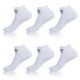 Lot de 6 Tiges courtes unies femme Blanc