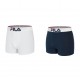 Lot de 2 Boxers coton homme FU5042 Marine et Blanc