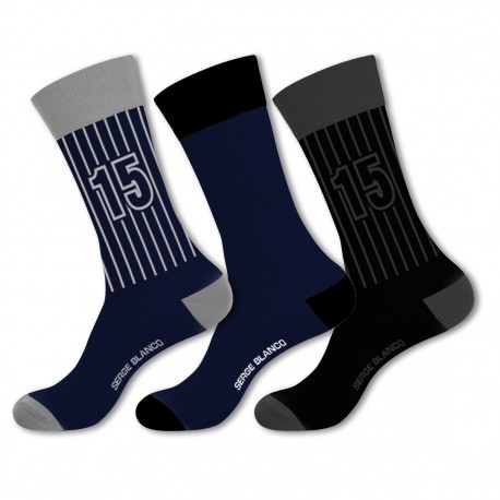 Lot de 3 chaussettes de ville homme en coton peigné doux