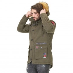 Veste à Capuche Fourrure Amovible Homme Von Dutch Stan Kaki