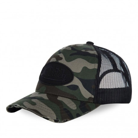 Casquette baseball homme Von Dutch Camouflage filet Noir