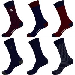 Lot de 6 chaussettes de ville homme en coton peigné doux