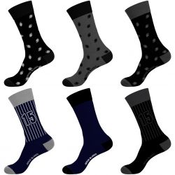 Lot de 6 chaussettes de ville homme en coton peigné doux