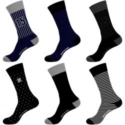 Lot de 6 chaussettes de ville homme en coton peigné doux