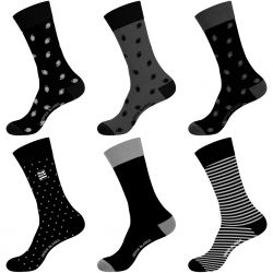 Lot de 6 chaussettes de ville homme en coton peigné doux