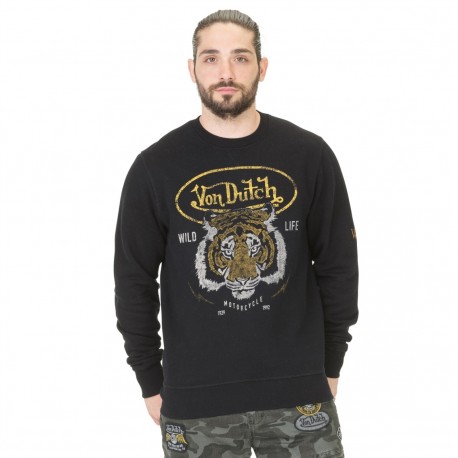Sweat Col rond Homme Von Dutch Tiger Noir