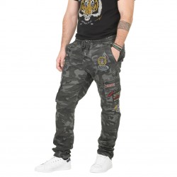 Pantalon Toile Homme Von Dutch War Camouflage Gris
