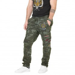 Pantalon Toile Homme Von Dutch War Camouflage Kaki