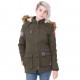 Veste à Capuche Fourrure Amovible Femme Von Dutch Stan Kaki