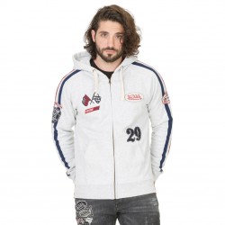 Sweat Zippé à Capuche Homme Von Dutch Bob Gris Chiné