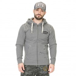 Sweat Zippé à Capuche Homme Von Dutch Eyes Gris