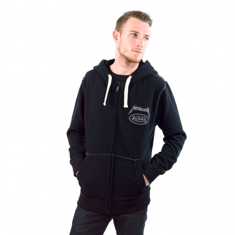 Sweat zippé homme Von Dutch Collection Metallica Modèle Black