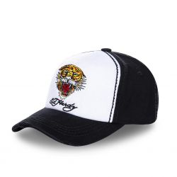 Casquette Baseball homme ED Hardy One Tiger Blanc et Noir