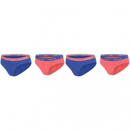 Lot de 4 slips coton femme Reebok 9369 Violet et Rose